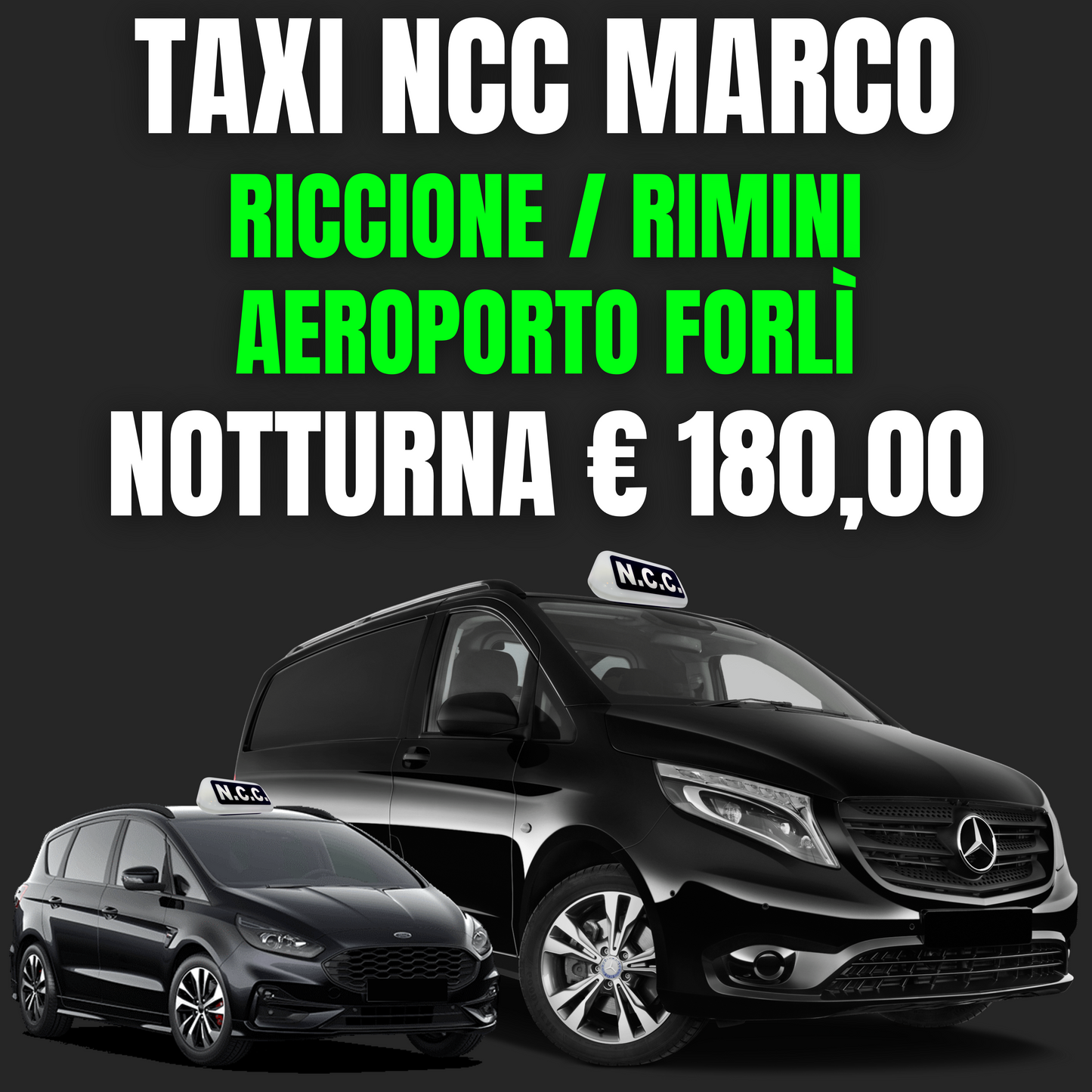 RICCIONE/RIMINI - AEROPORTO FORLÌ (NOTTURNA)